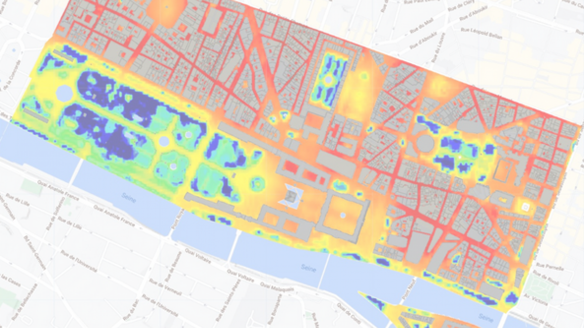 Carte des îlots de chaleur des arrondissements de Paris  Centre de